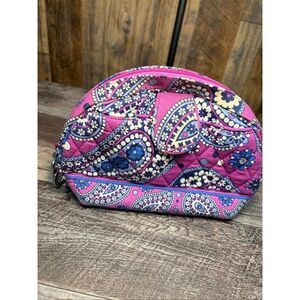 Vera Bradley Pink & Navy Paisley Quilted Cosmetic Travel Bag